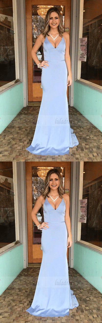 Elegant Straps Mermaid Long Formal Evening Dress, elegant evening dress