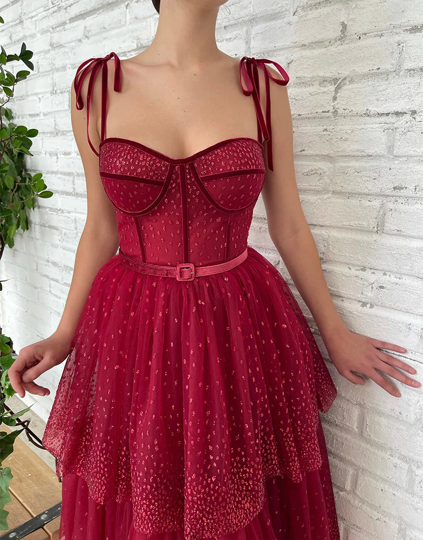 Tulle Dark Red Glitter Homecoming Dresses,Prom Dresses – luladress Tulle Dark Red Glitter Homecoming Dresses,Prom Dresses – luladress