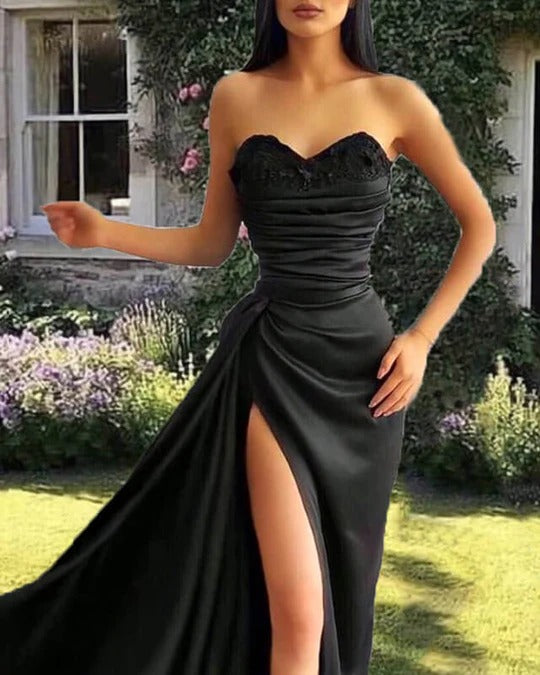 Mermaid Dress Black Winter Ball Dresses Mermaid Black Prom Dresses Satin Split Evening Dress Pic Color Mermaid Dress Black Winter Ball Dresses Mermaid Black Prom Dresses Satin Split Evening Dress Pic Color
