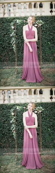 Long bridesmaid dress,chiffon bridesmaid dress,sleeveless bridesmaid dress,BD99530