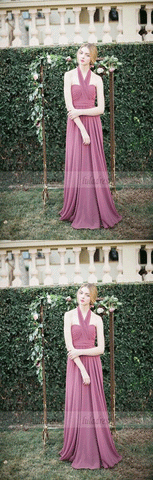 Long bridesmaid dress,chiffon bridesmaid dress,sleeveless bridesmaid dress