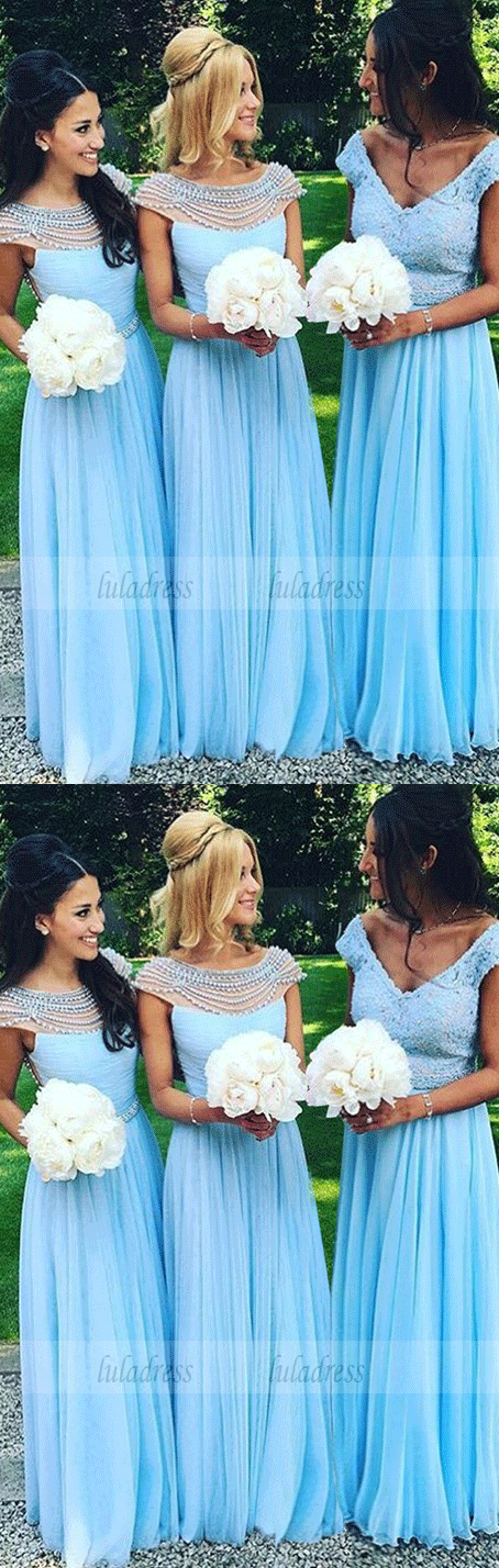Long Bridesmaid Dresses,Chiffon Bridesmaid Dress,Beading Bridesmaid Dresses