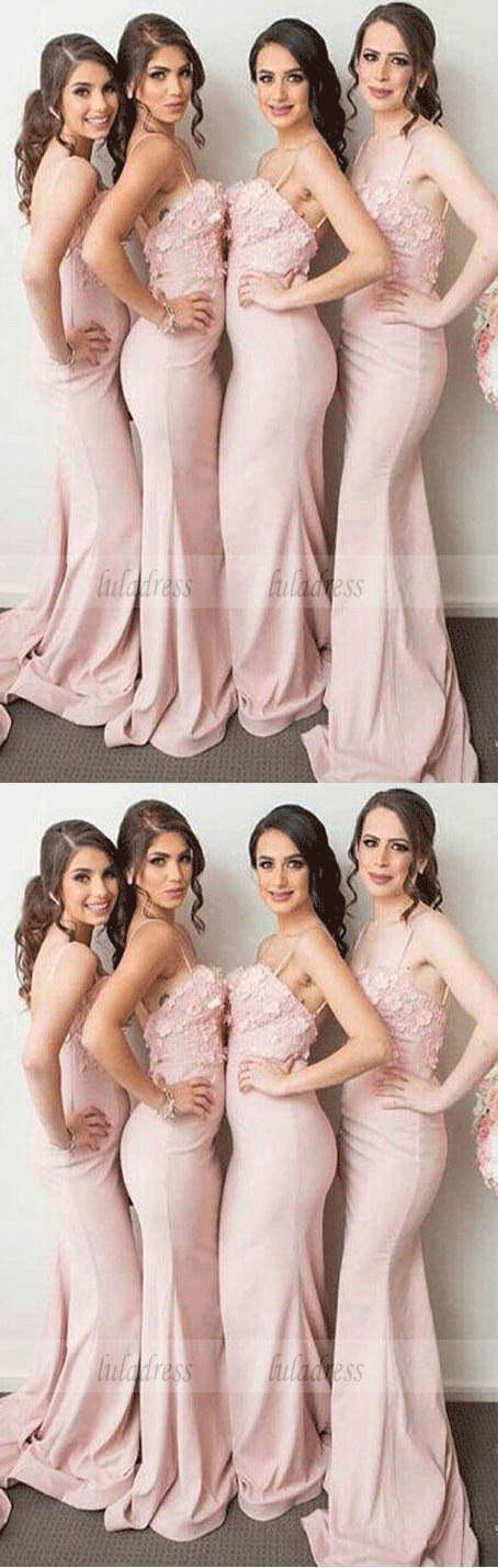 Stylish Mermaid Long Bridesmaid Dress with Appliques