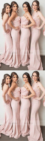 Stylish Mermaid Long Bridesmaid Dress with Appliques