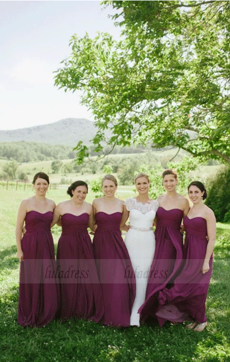 Sleeveless Wedding Party Long A-Line Bridesmaid Dresses,BW97282