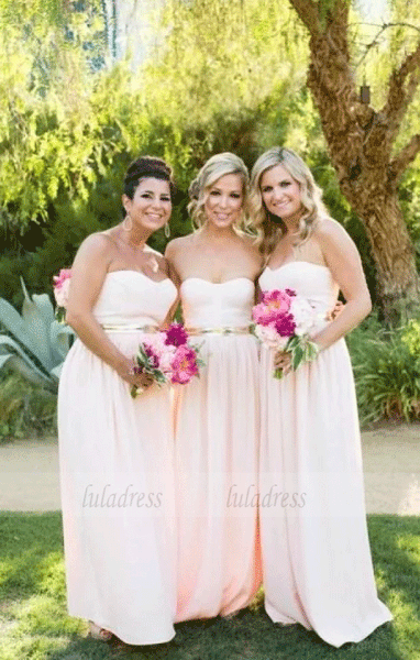Chiffon Long Bridesmaid Dresses,Sweetheart Wedding Party Dress,BW97288