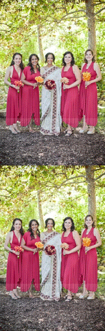Mismatched Long Simple Bridesmaid Dresses