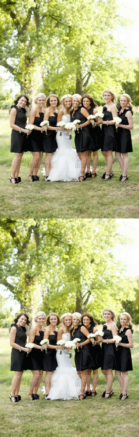 Custom Made Black Mismatched Bridesmaid Dresses – luladress
