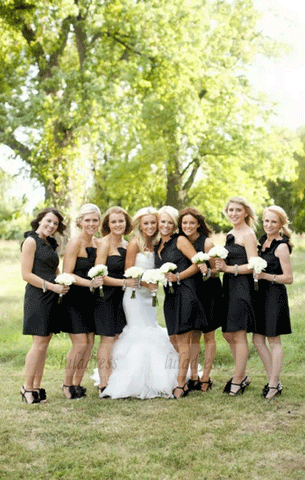 Custom Made Black Mismatched Bridesmaid Dresses,BW97289