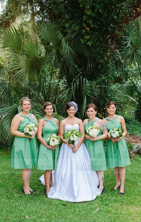 Short Halter Bridesmaid Dresses,BW97290