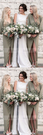 Mermaid Sleeveless Bridesmaid Dresses,Long Simple Bridesmaid Dresses