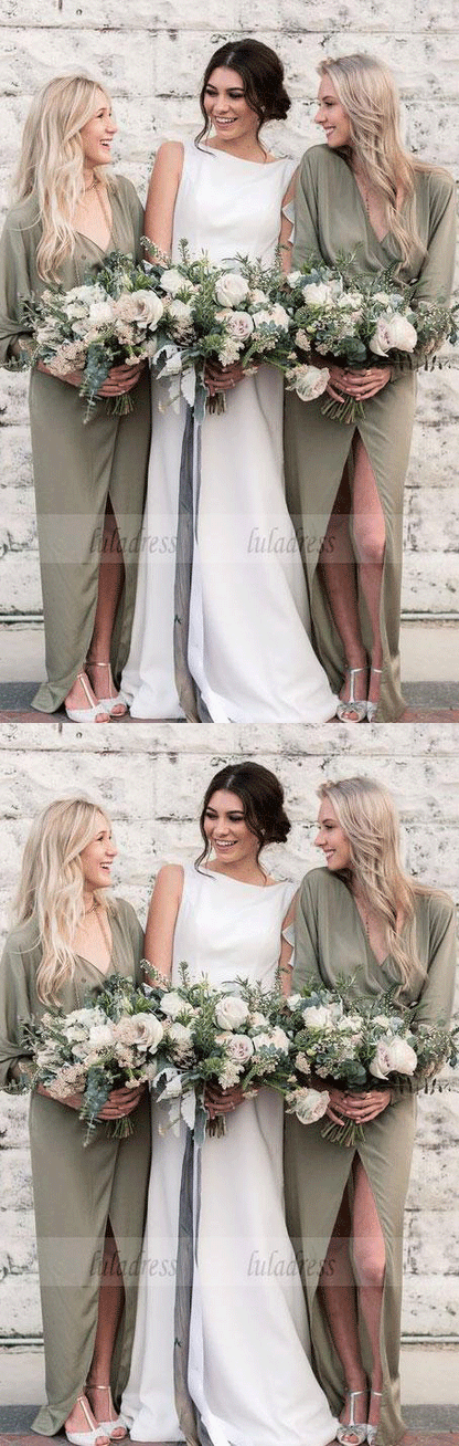 Mermaid Sleeveless Bridesmaid Dresses,Long Simple Bridesmaid Dresses