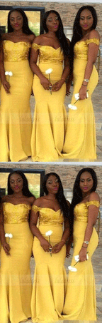  Off-Shoulder Shimmery Sequin Mermaid Bridesmaid Dress