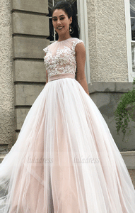 Applique Cap Sleeve Evening Dresses,Prom Dresses,Appliques Lace Long Dress,BD99955