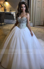 Wedding Drerss,Bridal Dresses,Sparkly Corset Ball Gowns Bridal Dresses