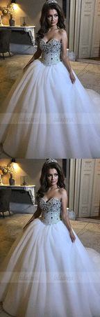 Wedding Drerss,Bridal Dresses,Sparkly Corset Ball Gowns Bridal Dresses