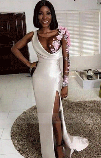 Long white 2025 prom dresses cheap