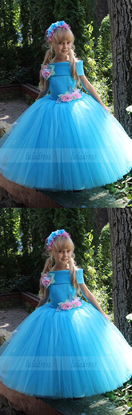 New Fashion  Flower Girl Dresses With Flowers