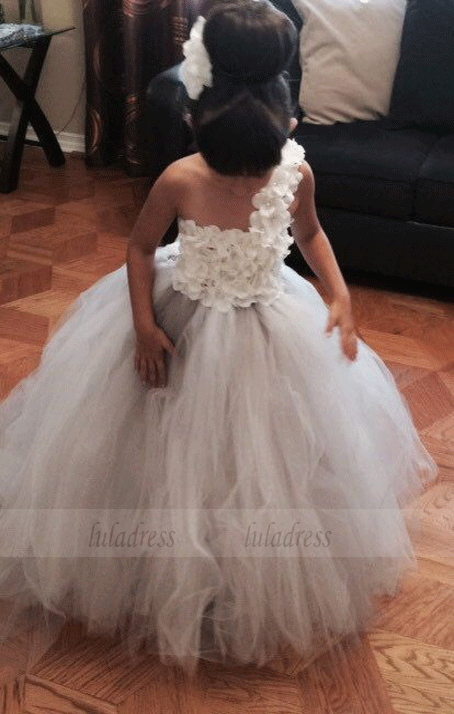 One Shoulder Flower Girl Dress