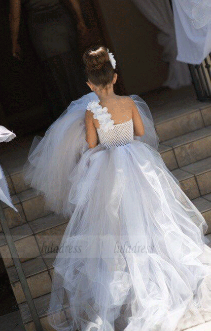 One Shoulder Flower Girl Dress