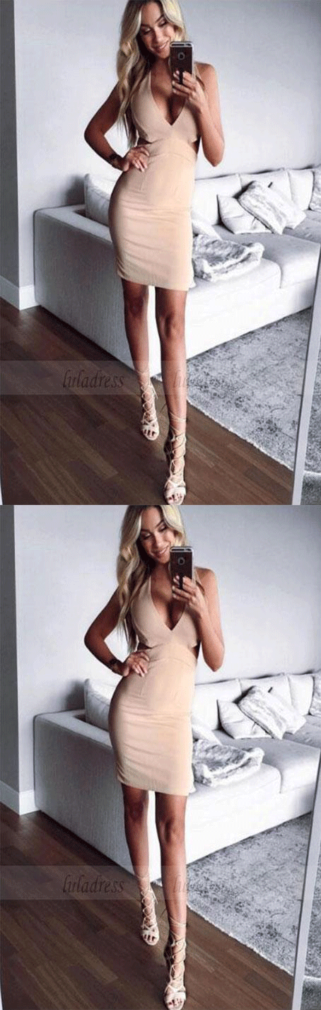 Sexy Prom Dress, V Neck Prom Dresses, Mini Evening Party Dress