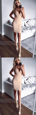 Sexy Prom Dress, V Neck Prom Dresses, Mini Evening Party Dress