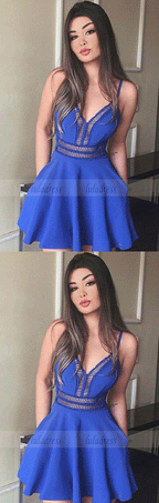 royal blue homecoming dresses, sexy homecoming dresses, spaghetti straps homecoming dresses
