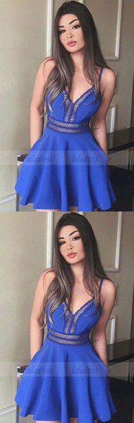 royal blue homecoming dresses, sexy homecoming dresses, spaghetti straps homecoming dresses,BD98229
