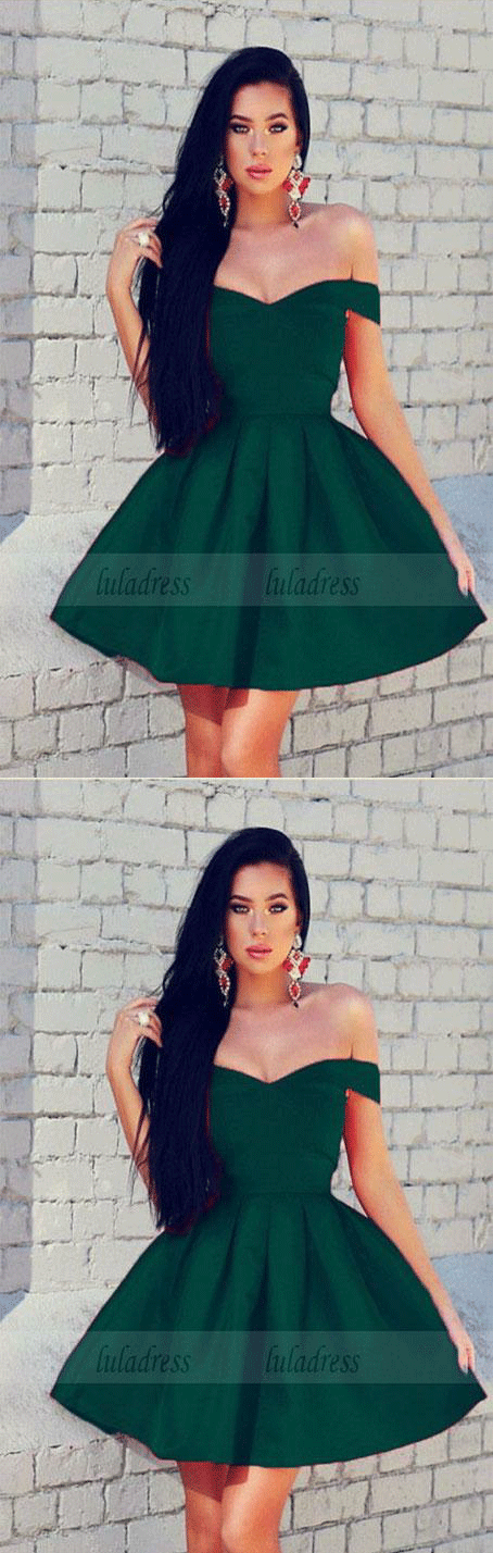 dark green homecoming dresses,short cocktail dress,emerald green homecoming dress