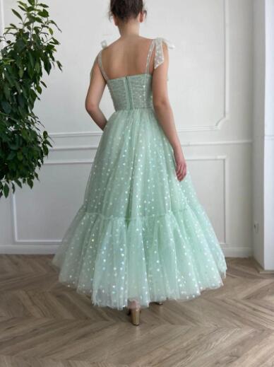 A Line Floor Length Spaghetti Strap Sweetheart Tulle Prom Dresses luladress A Line Floor Length Spaghetti Strap Sweetheart Tulle Prom Dresses luladress