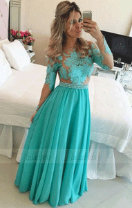 A-Line Long Beaded Prom Dress,BW97293