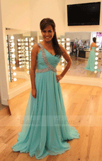 Long Chiffon Prom Dress With Beading