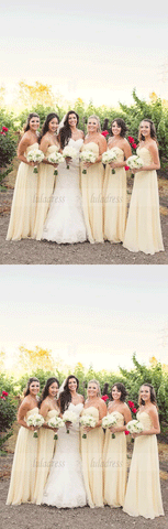 Sleeveless Sweep Train Chiffon Bridesmaid Dress