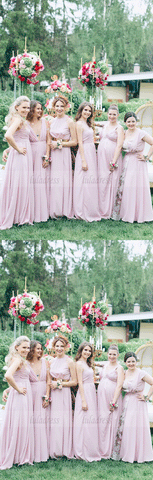 Pink Mismatched Bridesmaid Dress