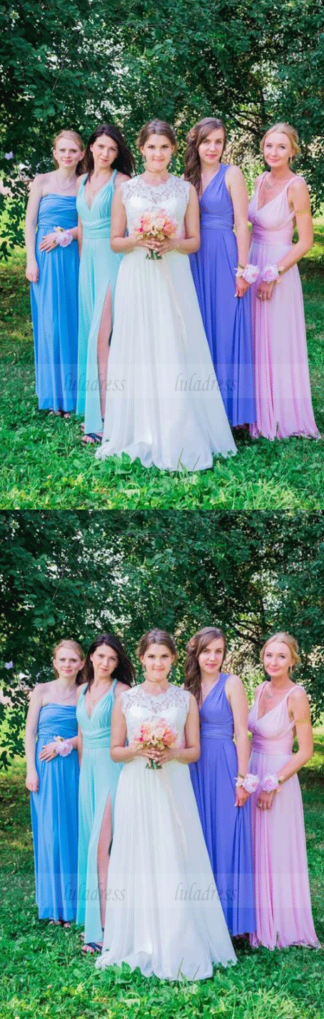 Mismatched Chiffon Bridesmaid Dresses