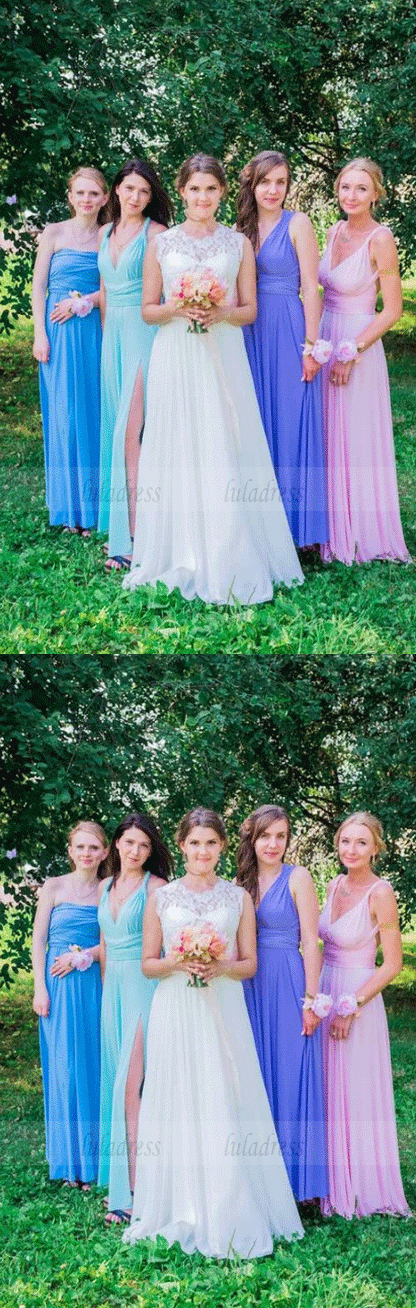 Mismatched Chiffon Bridesmaid Dresses
