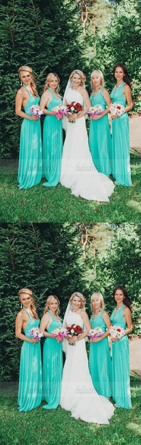 A-Line Floor-Length Chiffon Bridesmaid Dresses