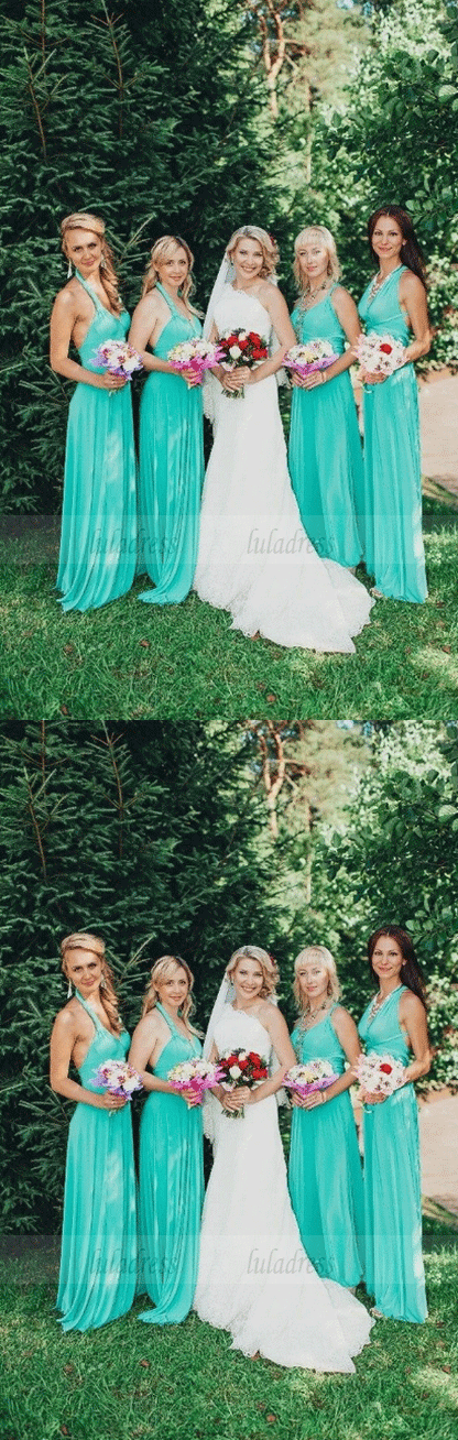 A-Line Floor-Length Chiffon Bridesmaid Dresses