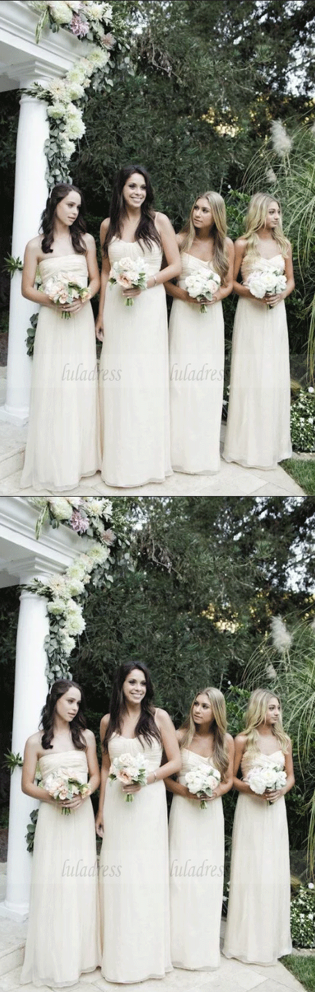 White Sweetheart Mismatched Bridesmaid Dress