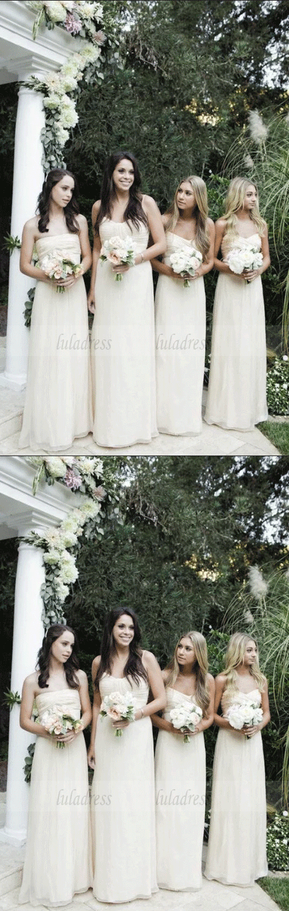White Sweetheart Mismatched Bridesmaid Dress