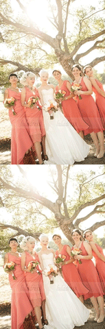 Short Mismatched Chiffon Bridesmaid Dress