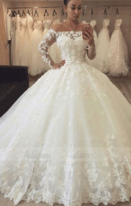 Chic Flowers Ball Gown Wedding Dresses,BW97128