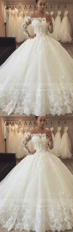 Chic Flowers Ball Gown Wedding Dresses