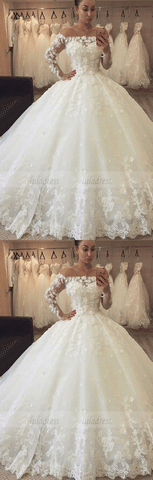 Chic Flowers Ball Gown Wedding Dresses