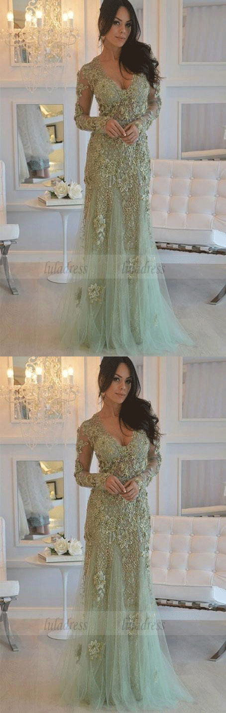 elegant mint prom party dresses with long sleeves, chic v-neck evening luladress elegant mint prom party dresses with long sleeves, chic v-neck evening luladress