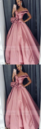 A-Line Sweetheart Floor-Length Pink Satin Prom Dress with Ruffles