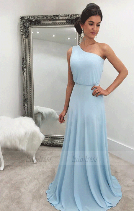 One Shoulder Prom Dresses Long Party Dress,BW97151