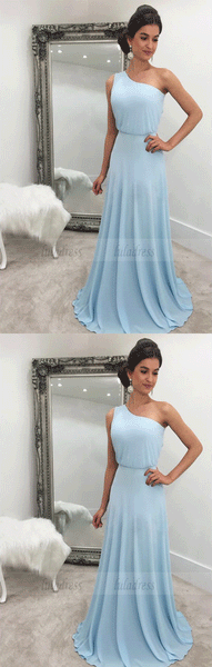 One Shoulder Prom Dresses Long Party Dress,BW97151