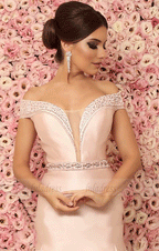 V Neck Beaded Long Prom Dress,Evening Dress