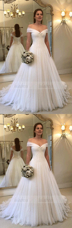 Simple Off-The-Shoulder A-Line Wedding Dresses